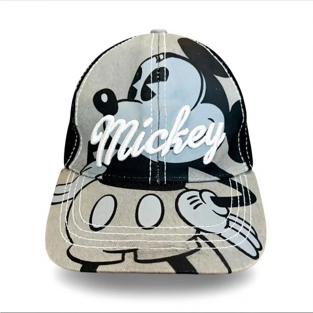 Disney Mickey Mouse Kids Adjustable Hat in Black and Gray